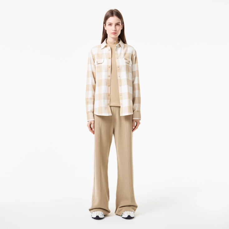 Женская хлопковая рубашка Lacoste в клетку Женская хлопковая рубашка Lacoste в клетку