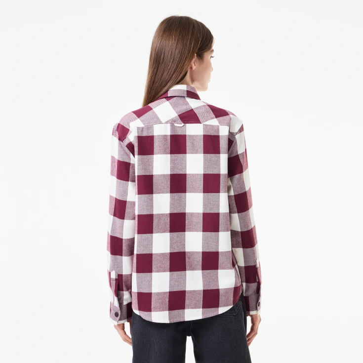 Женская хлопковая рубашка Lacoste в клетку Женская хлопковая рубашка Lacoste в клетку