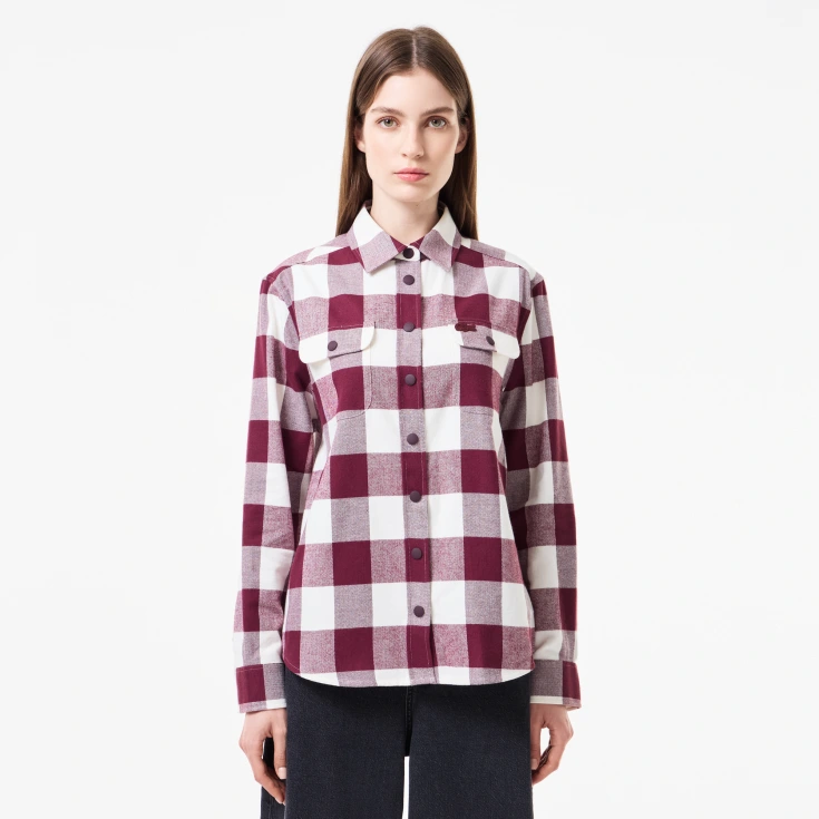 Женская хлопковая рубашка Lacoste в клетку Женская хлопковая рубашка Lacoste в клетку