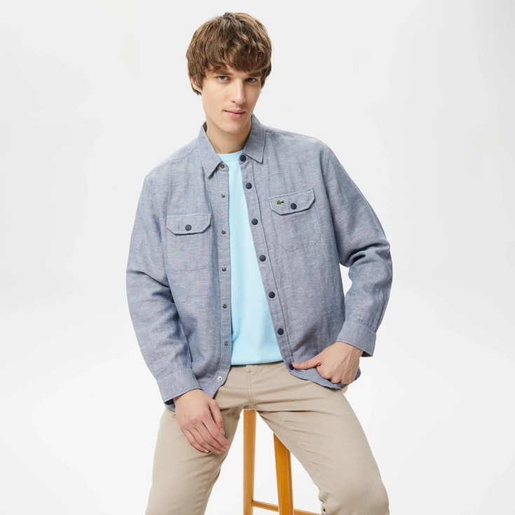 Мужская рубашка Lacoste из хлопка Мужская рубашка Lacoste из хлопка