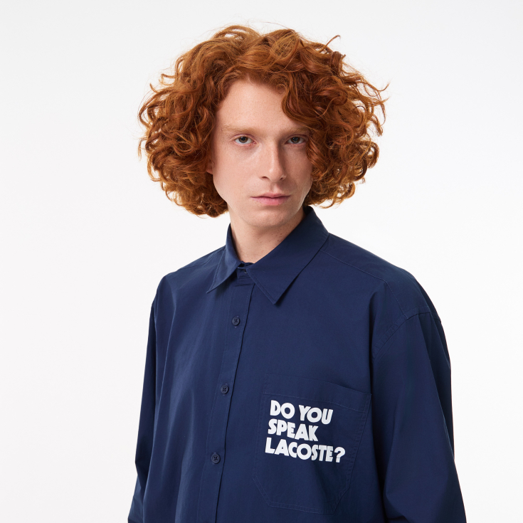 Мужская рубашка Lacoste Loose Fit с принтом Мужская рубашка Lacoste Loose Fit с принтом