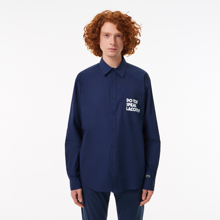 Мужская рубашка Lacoste Loose Fit с принтом Мужская рубашка Lacoste Loose Fit с принтом