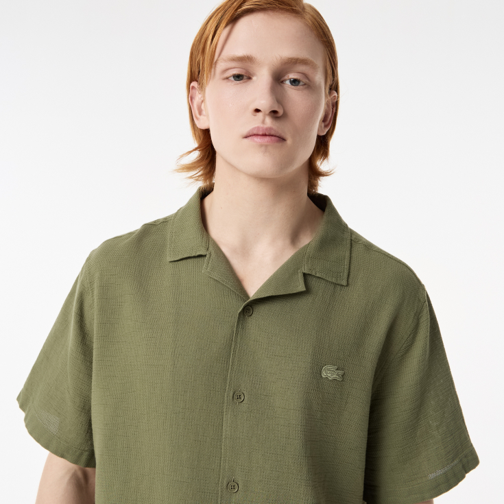 Мужская хлопковая рубашка Lacoste Loose Fit Мужская хлопковая рубашка Lacoste Loose Fit