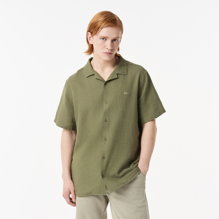 Мужская хлопковая рубашка Lacoste Loose Fit Мужская хлопковая рубашка Lacoste Loose Fit