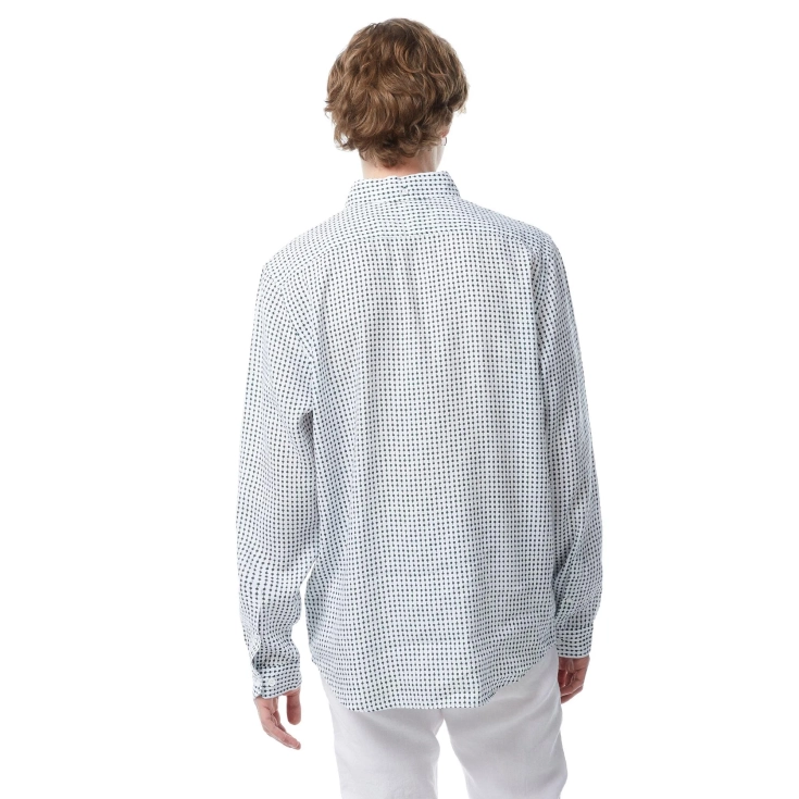 Мужская рубашка Lacoste с монограммой из смеси льна Мужская рубашка Lacoste с монограммой из смеси льна