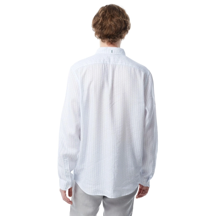 Мужская рубашка Lacoste с монограммой из смеси льна Мужская рубашка Lacoste с монограммой из смеси льна