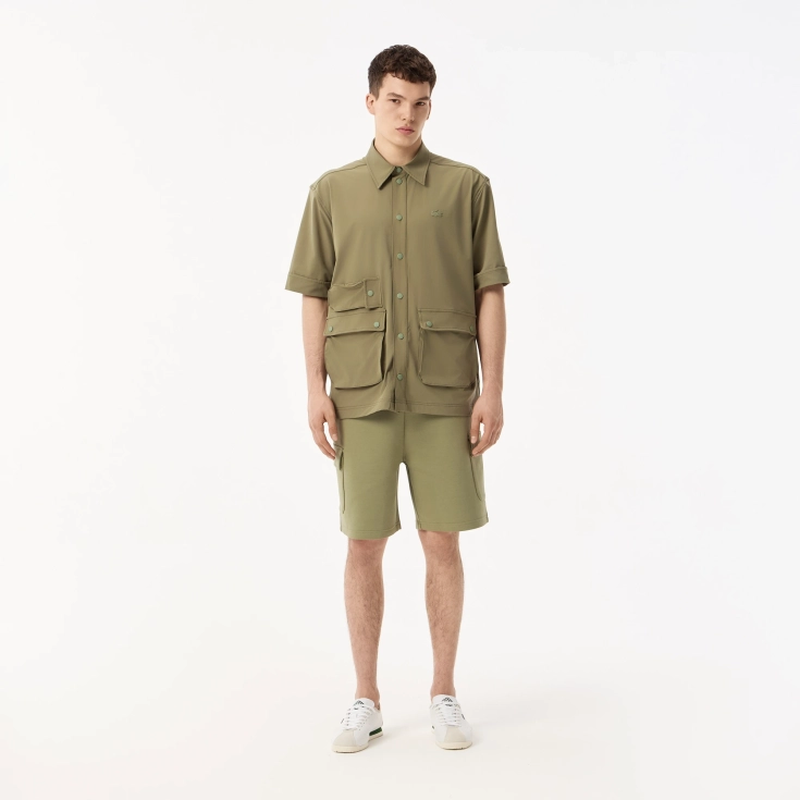 Мужская рубашка Lacoste с коротким рукавом и тремя карманами Мужская рубашка Lacoste с коротким рукавом и тремя карманами