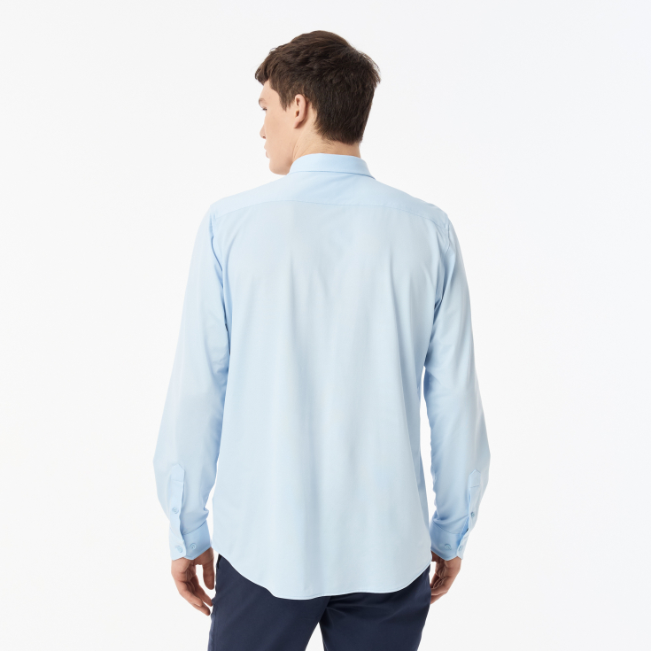 Рубашка унисекс Lacoste Unisex в полоску с вышивкой под крокодила Рубашка унисекс Lacoste Unisex в полоску с вышивкой под крокодила