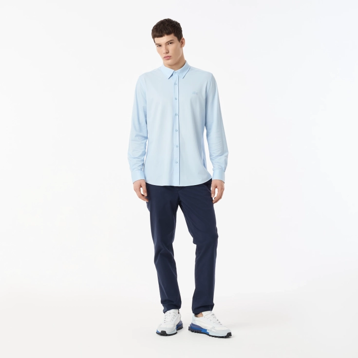 Рубашка унисекс Lacoste Unisex в полоску с вышивкой под крокодила Рубашка унисекс Lacoste Unisex в полоску с вышивкой под крокодила