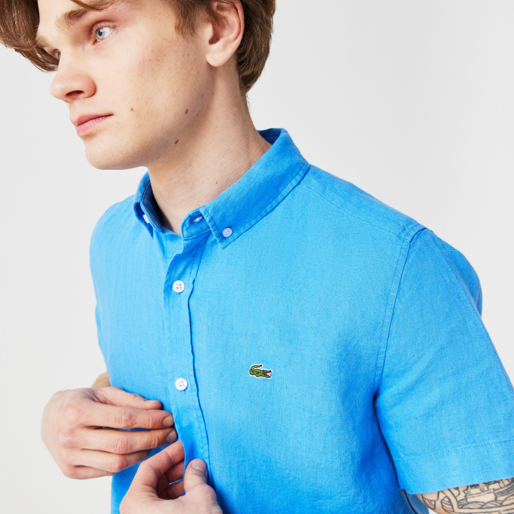 Мужская льняная рубашка Lacoste Slim Fit Мужская льняная рубашка Lacoste Slim Fit
