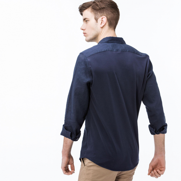 Мужская рубашка Lacoste из льна Slim Fit Мужская рубашка Lacoste из льна Slim Fit