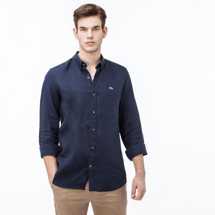 Мужская рубашка Lacoste из льна Slim Fit Мужская рубашка Lacoste из льна Slim Fit