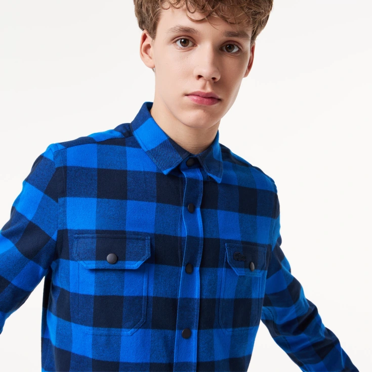 Мужская клетчатая рубашка Lacoste Slim Fit Мужская клетчатая рубашка Lacoste Slim Fit