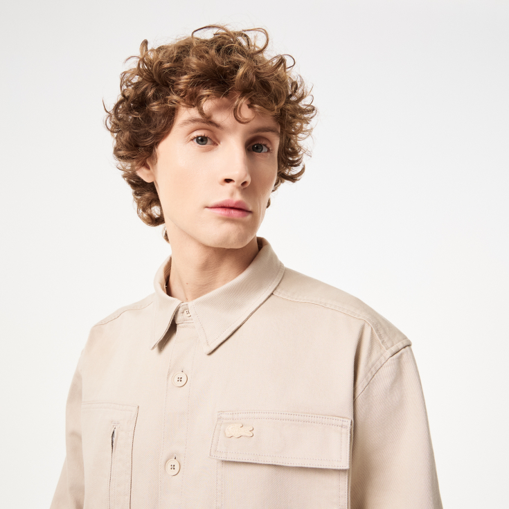 Мужская хлопковая рубашка Lacoste с карманами Мужская хлопковая рубашка Lacoste с карманами