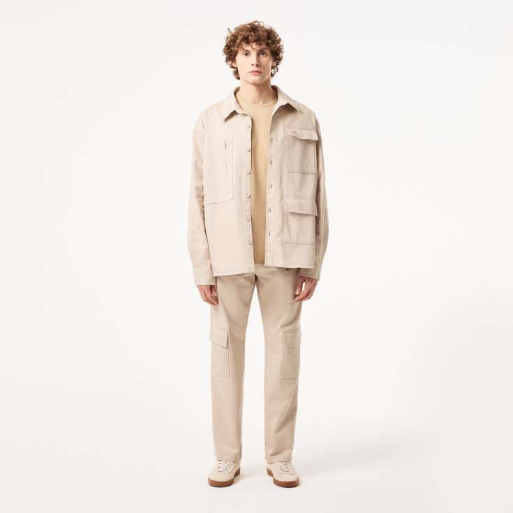 Мужская хлопковая рубашка Lacoste с карманами Мужская хлопковая рубашка Lacoste с карманами