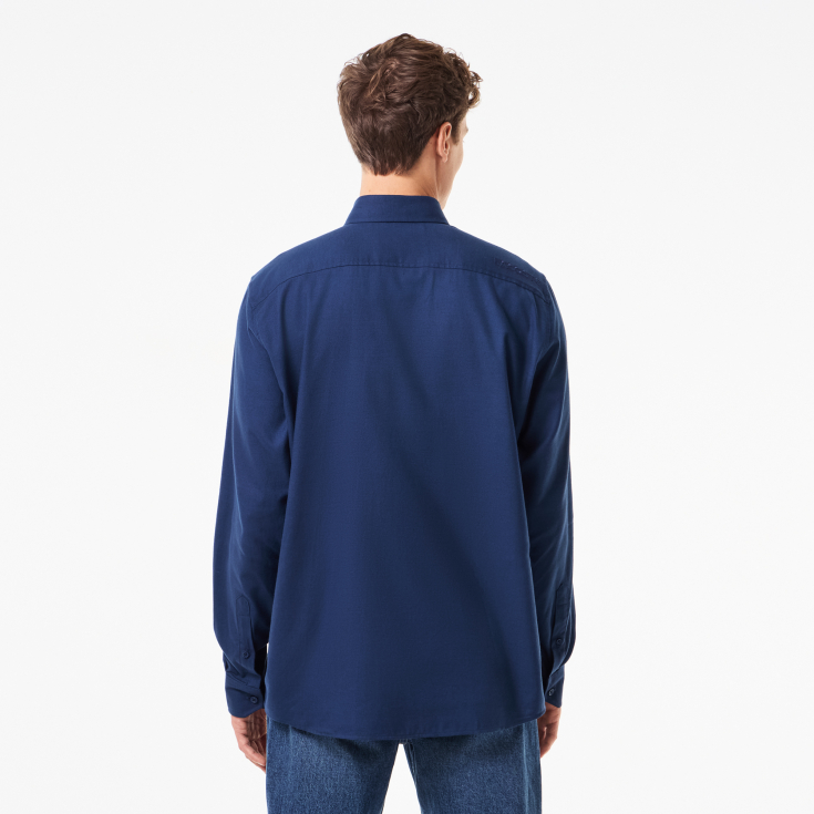 Мужская рубашка Lacoste из смеси хлопка и шерсти Мужская рубашка Lacoste из смеси хлопка и шерсти