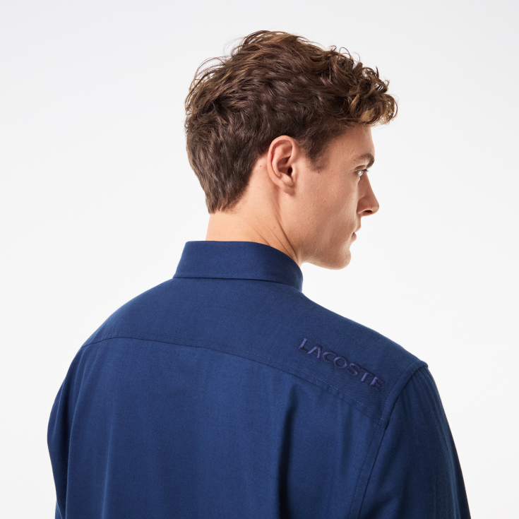 Мужская рубашка Lacoste из смеси хлопка и шерсти Мужская рубашка Lacoste из смеси хлопка и шерсти