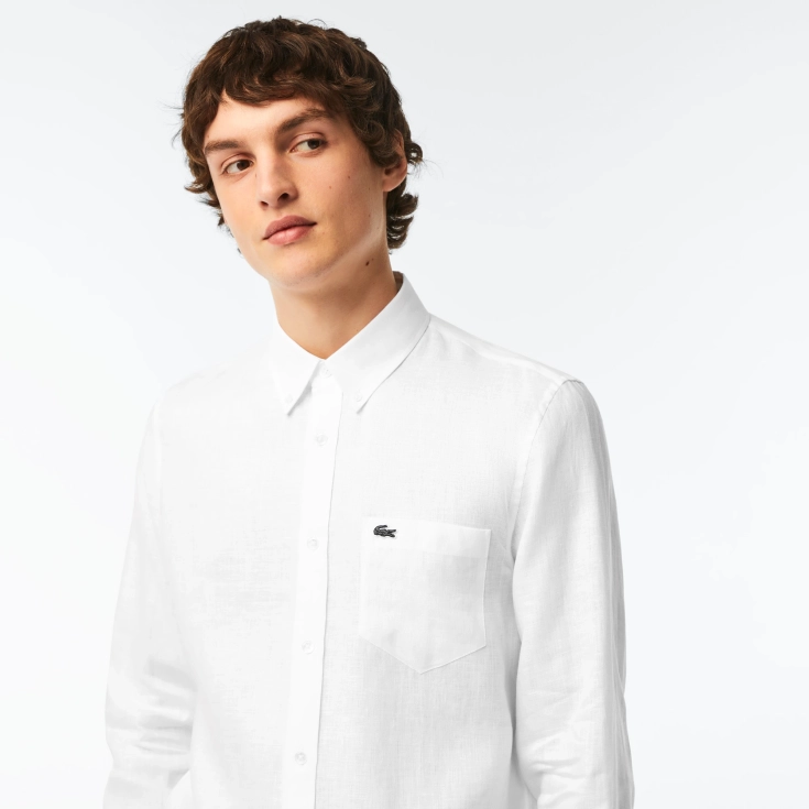 Мужская льняная рубашка Lacoste Regular Fit Мужская льняная рубашка Lacoste Regular Fit