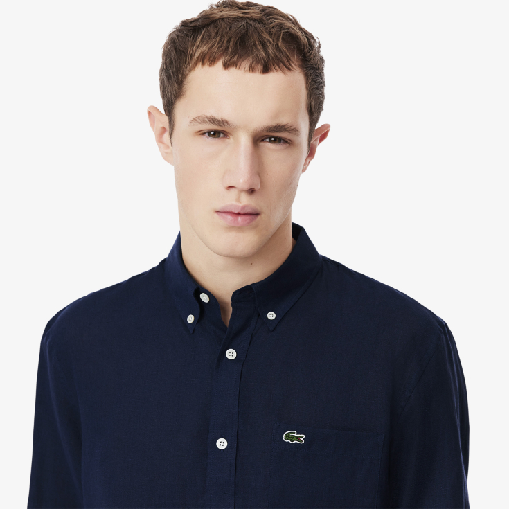 Мужская льняная рубашка Lacoste Regular Fit Мужская льняная рубашка Lacoste Regular Fit