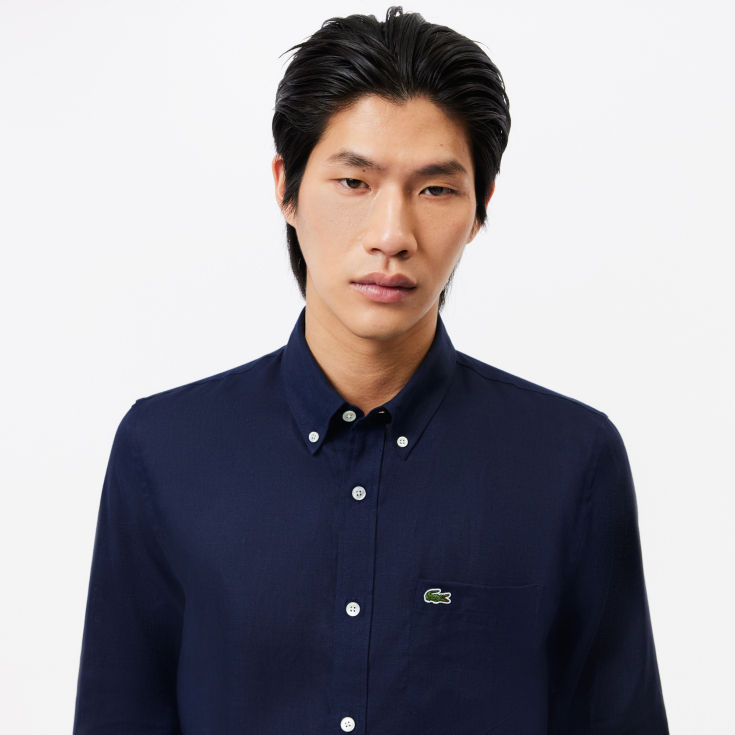 Мужская льняная рубашка Lacoste Regular Fit Мужская льняная рубашка Lacoste Regular Fit