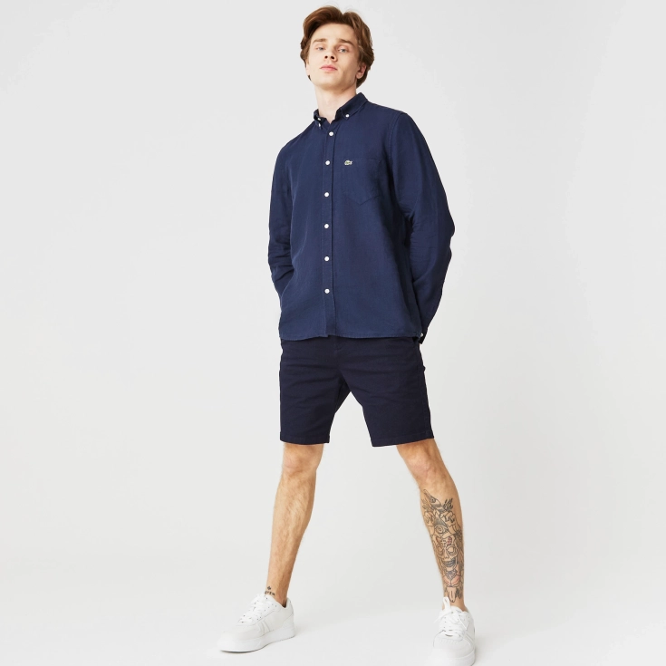 Мужская льняная рубашка Lacoste Regular Fit Мужская льняная рубашка Lacoste Regular Fit
