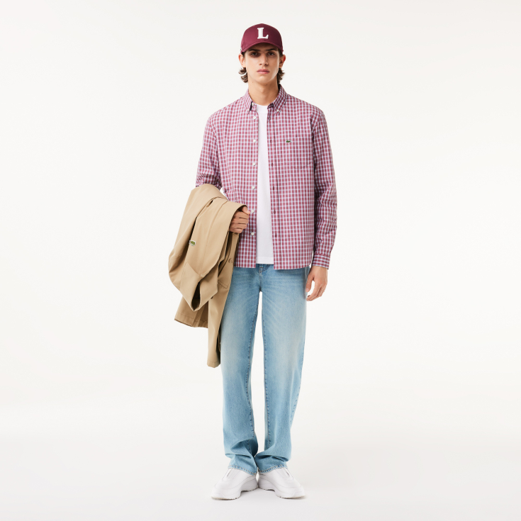 Мужская рубашка Lacoste Regular Fit в клетку Мужская рубашка Lacoste Regular Fit в клетку