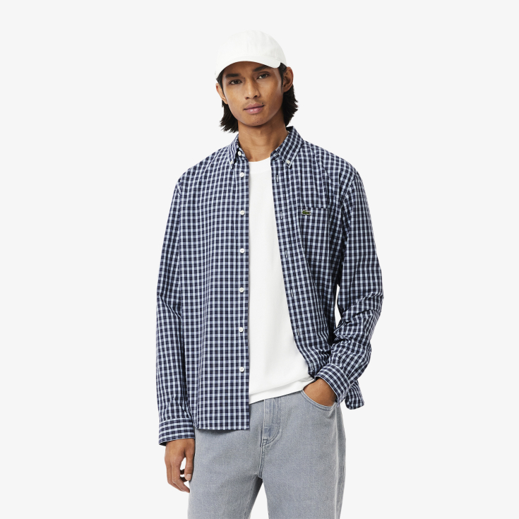 Мужская рубашка Lacoste Regular Fit в клетку Мужская рубашка Lacoste Regular Fit в клетку