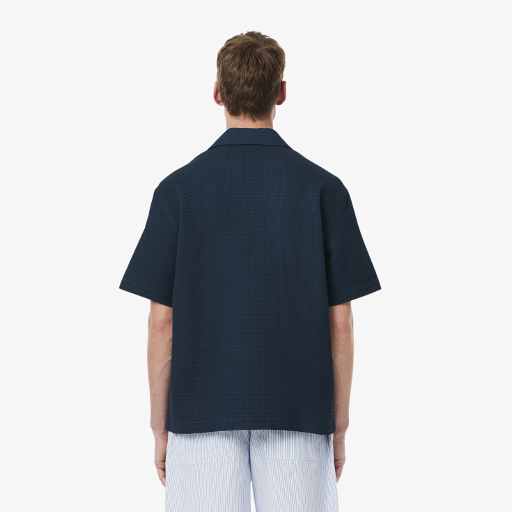 Мужская рубашка Lacoste Relaxed Fit с вафельной текстурой Мужская рубашка Lacoste Relaxed Fit с вафельной текстурой