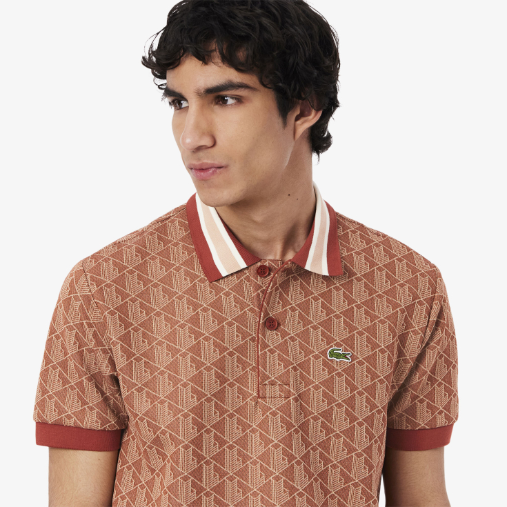Мужское поло Lacoste Classic Fit с монограммой Мужское поло Lacoste Classic Fit с монограммой