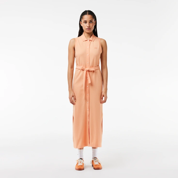 Женское платье-поло Lacoste с поясом Женское платье-поло Lacoste с поясом