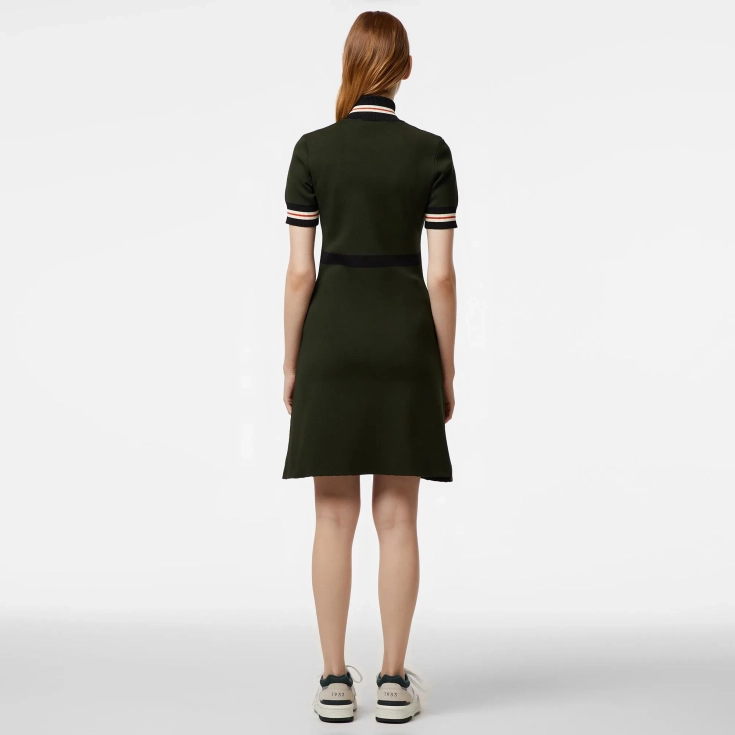 Женское платье Lacoste Slim Fit с высоким воротом на молнии Женское платье Lacoste Slim Fit с высоким воротом на молнии