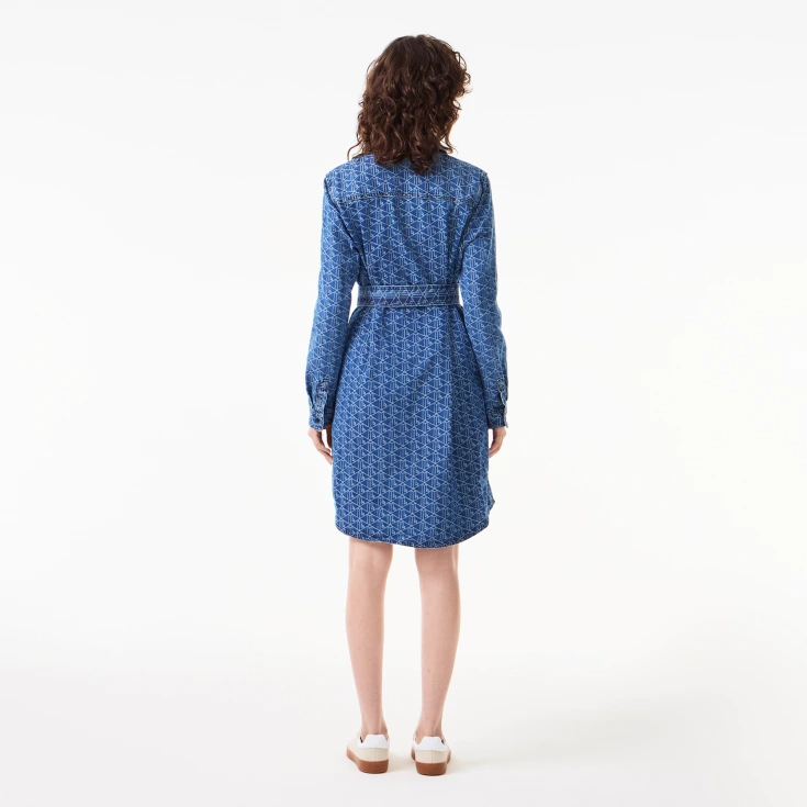 Женское хлопковое платье Lacoste с поясом на пуговицах Женское хлопковое платье Lacoste с поясом на пуговицах