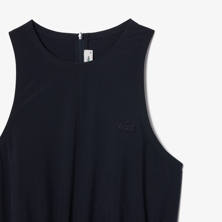 Женское платье-миди Lacoste с вырезом и эластичным поясом Женское платье-миди Lacoste с вырезом и эластичным поясом