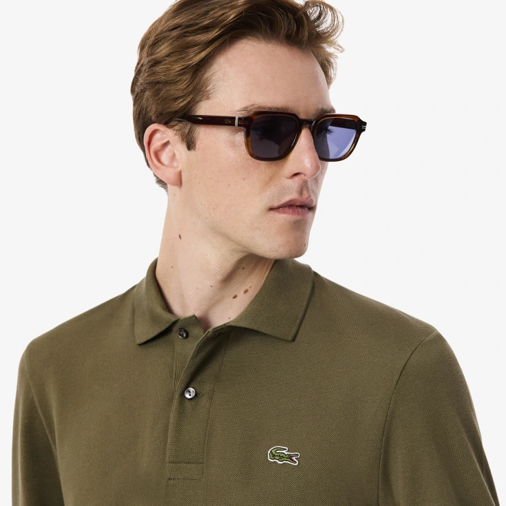 Мужское поло Lacoste L.12.21 Classic Fit с длинным рукавом Мужское поло Lacoste L.12.21 Classic Fit с длинным рукавом