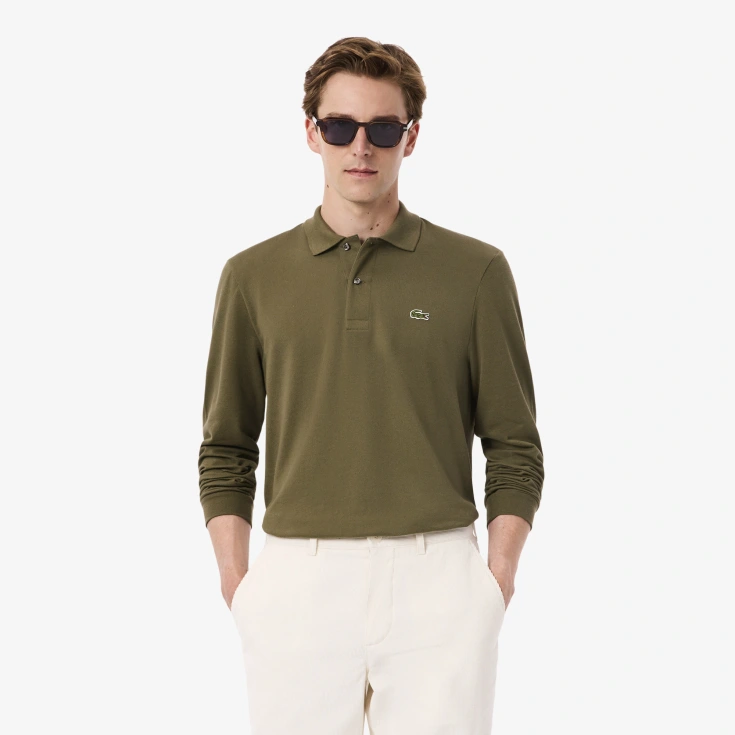 Мужское поло Lacoste L.12.21 Classic Fit с длинным рукавом Мужское поло Lacoste L.12.21 Classic Fit с длинным рукавом