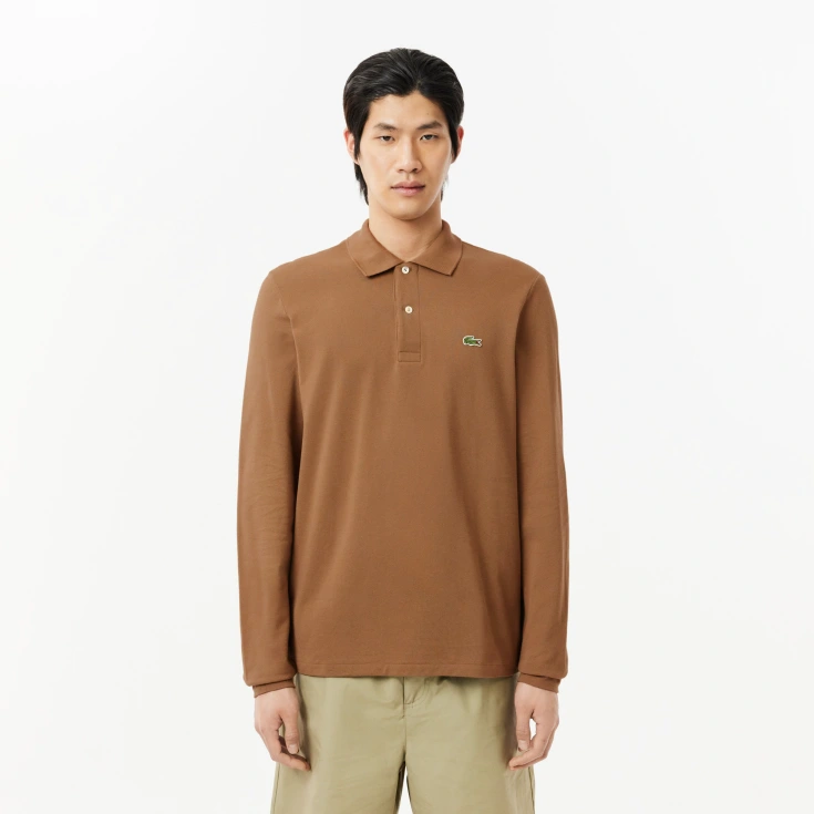 Мужское поло Lacoste L.12.21 Classic Fit с длинным рукавом Мужское поло Lacoste L.12.21 Classic Fit с длинным рукавом