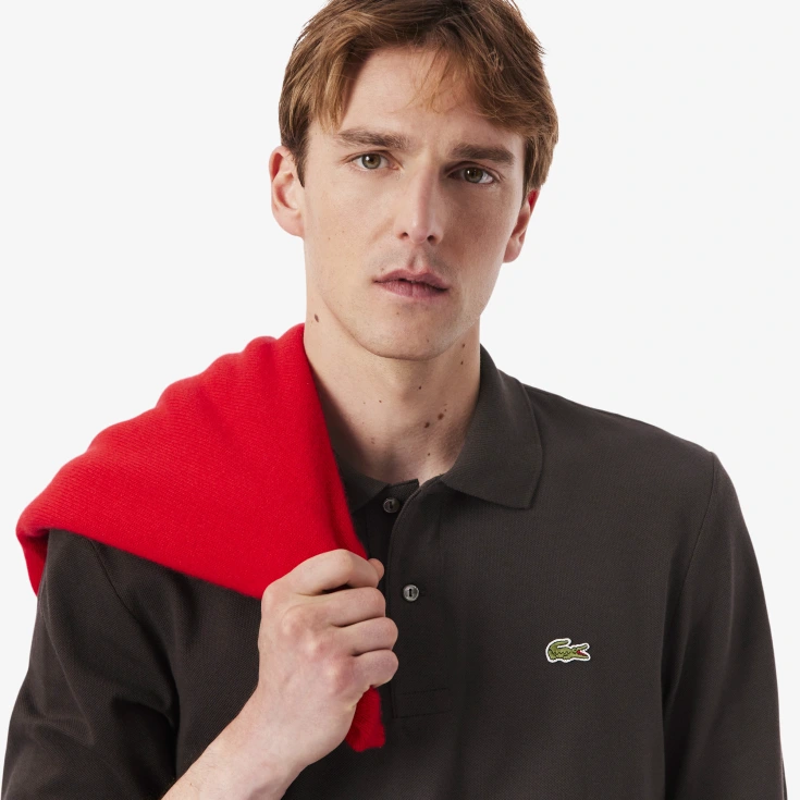 Мужское поло Lacoste L.12.21 Classic Fit с длинным рукавом Мужское поло Lacoste L.12.21 Classic Fit с длинным рукавом