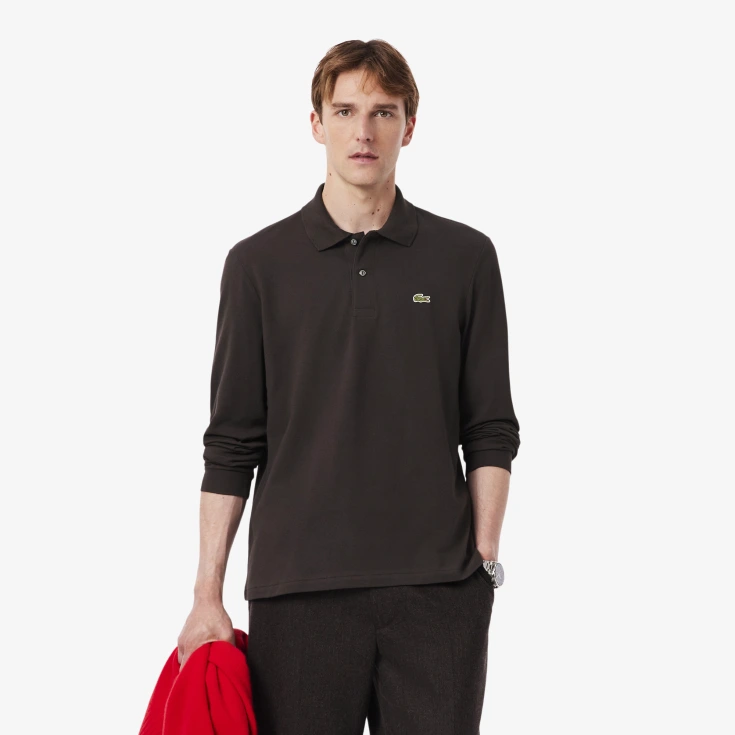 Мужское поло Lacoste L.12.21 Classic Fit с длинным рукавом Мужское поло Lacoste L.12.21 Classic Fit с длинным рукавом