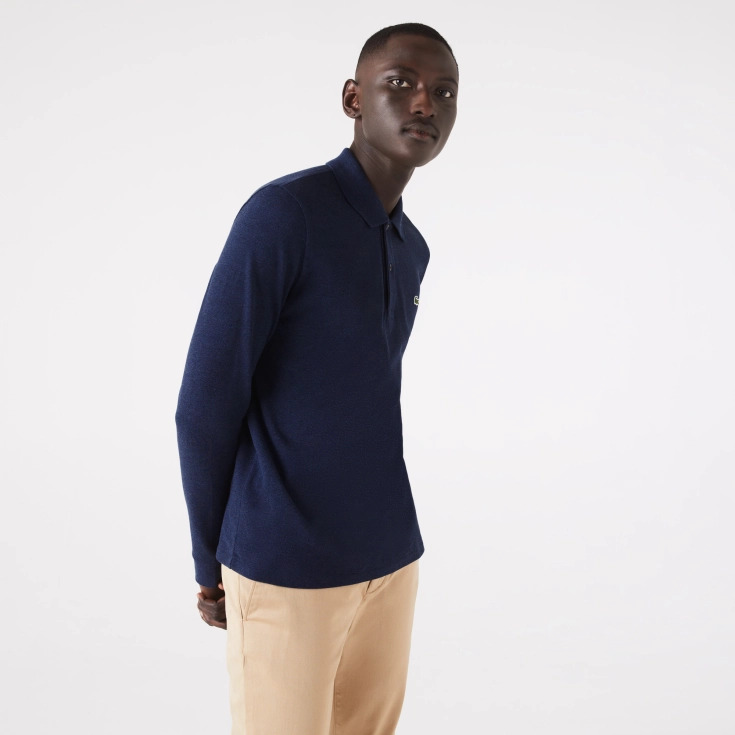 Мужское поло Lacoste L.12.21 Classic Fit с длинным рукавом Мужское поло Lacoste L.12.21 Classic Fit с длинным рукавом