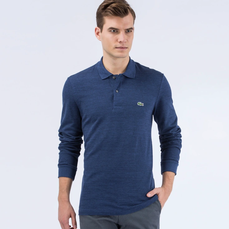 Мужское поло Lacoste L.12.21 Classic Fit с длинным рукавом Мужское поло Lacoste L.12.21 Classic Fit с длинным рукавом