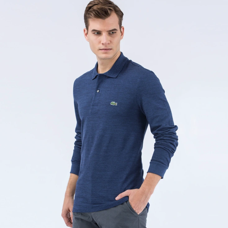Мужское поло Lacoste L.12.21 Classic Fit с длинным рукавом Мужское поло Lacoste L.12.21 Classic Fit с длинным рукавом