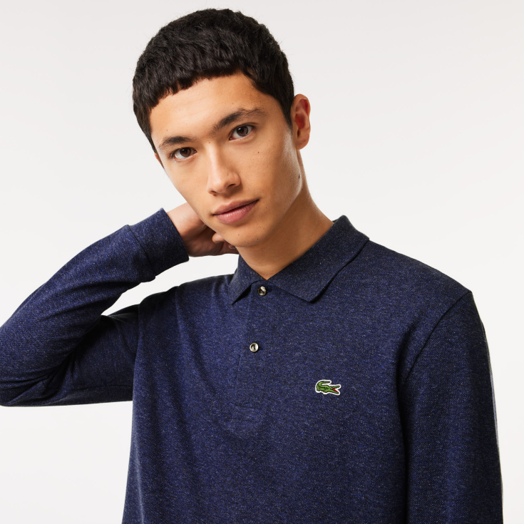 Мужское поло Lacoste L.12.21 Classic Fit с длинным рукавом Мужское поло Lacoste L.12.21 Classic Fit с длинным рукавом