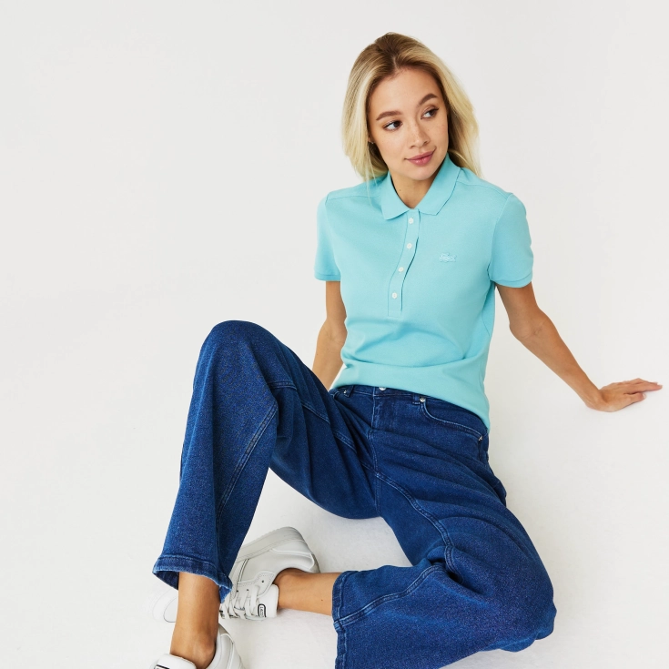 Женское поло Lacoste Slim Fit из эластичного хлопка Женское поло Lacoste Slim Fit из эластичного хлопка