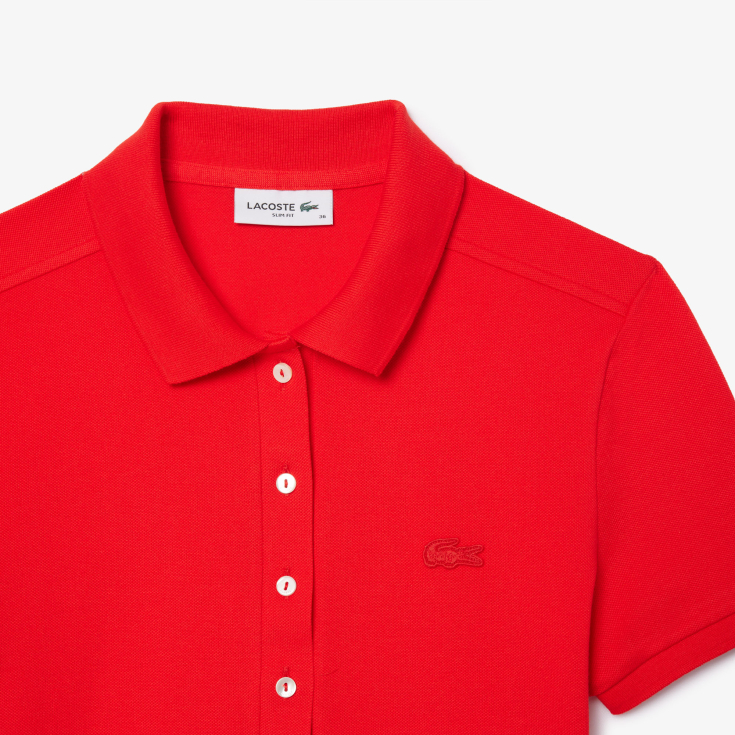 Женское поло Lacoste Slim Fit из эластичного хлопка Женское поло Lacoste Slim Fit из эластичного хлопка