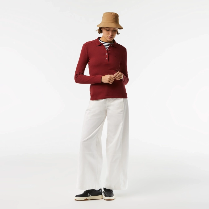 Женское поло Lacoste Slim Fit из эластичного хлопка Женское поло Lacoste Slim Fit из эластичного хлопка