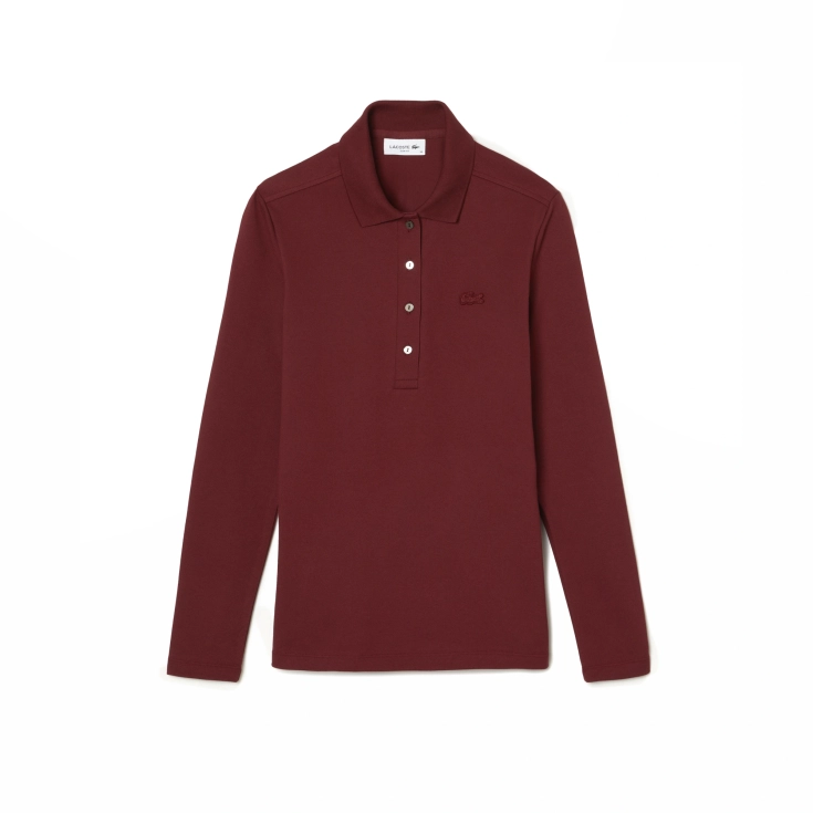 Женское поло Lacoste Slim Fit из эластичного хлопка Женское поло Lacoste Slim Fit из эластичного хлопка