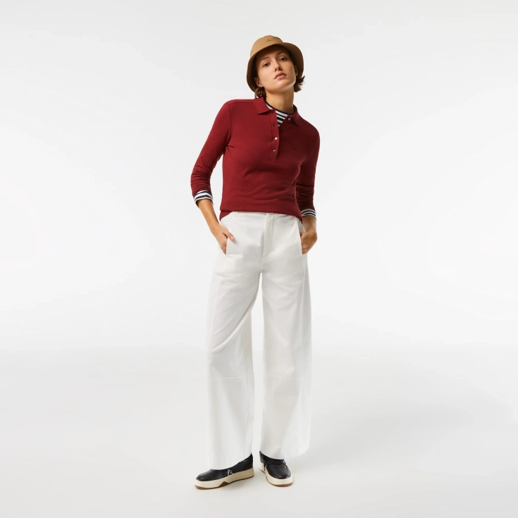 Женское поло Lacoste Slim Fit из эластичного хлопка Женское поло Lacoste Slim Fit из эластичного хлопка