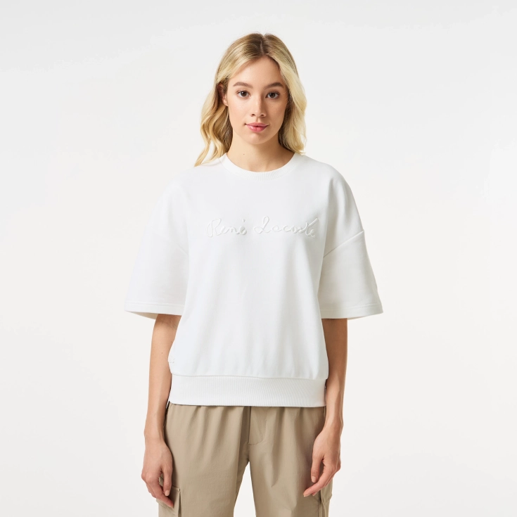 Женская толстовка Lacoste Loose Fit с коротким рукавом Женская толстовка Lacoste Loose Fit с коротким рукавом