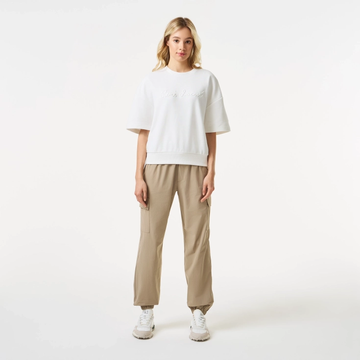 Женская толстовка Lacoste Loose Fit с коротким рукавом Женская толстовка Lacoste Loose Fit с коротким рукавом