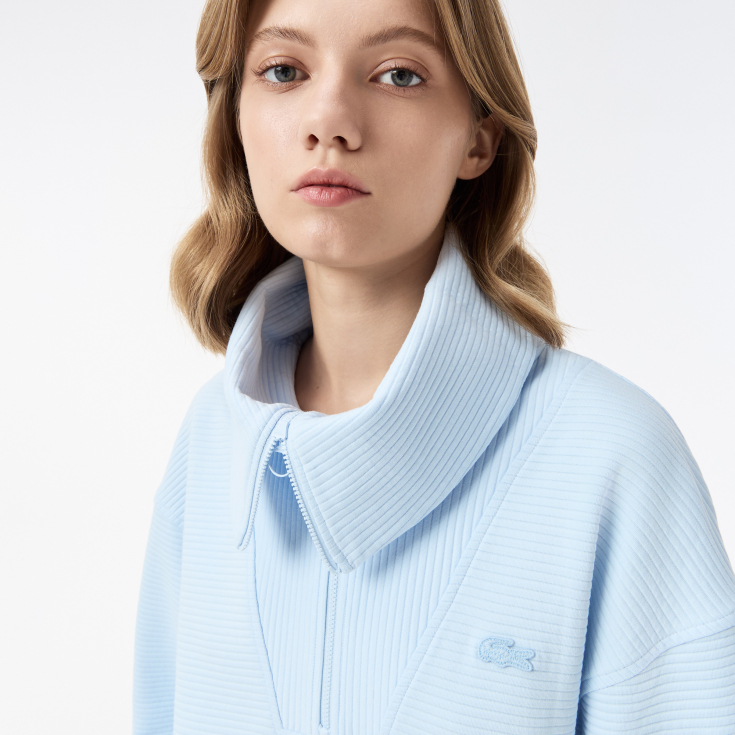 Женская хлопковая толстовка Lacoste с высоким воротом Женская хлопковая толстовка Lacoste с высоким воротом